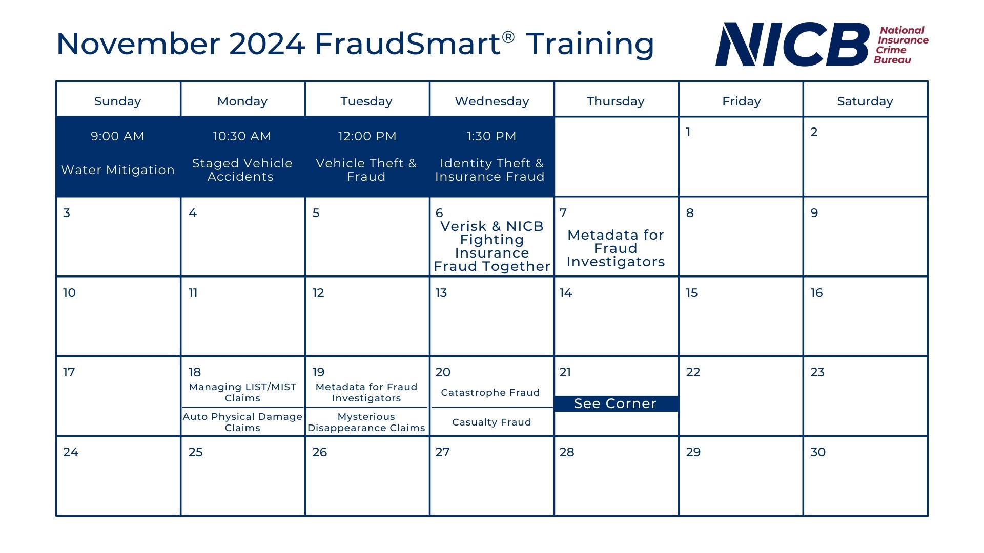 November 2024 FraudSmart Calendar