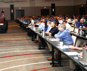 NICB employees listening to a presentation