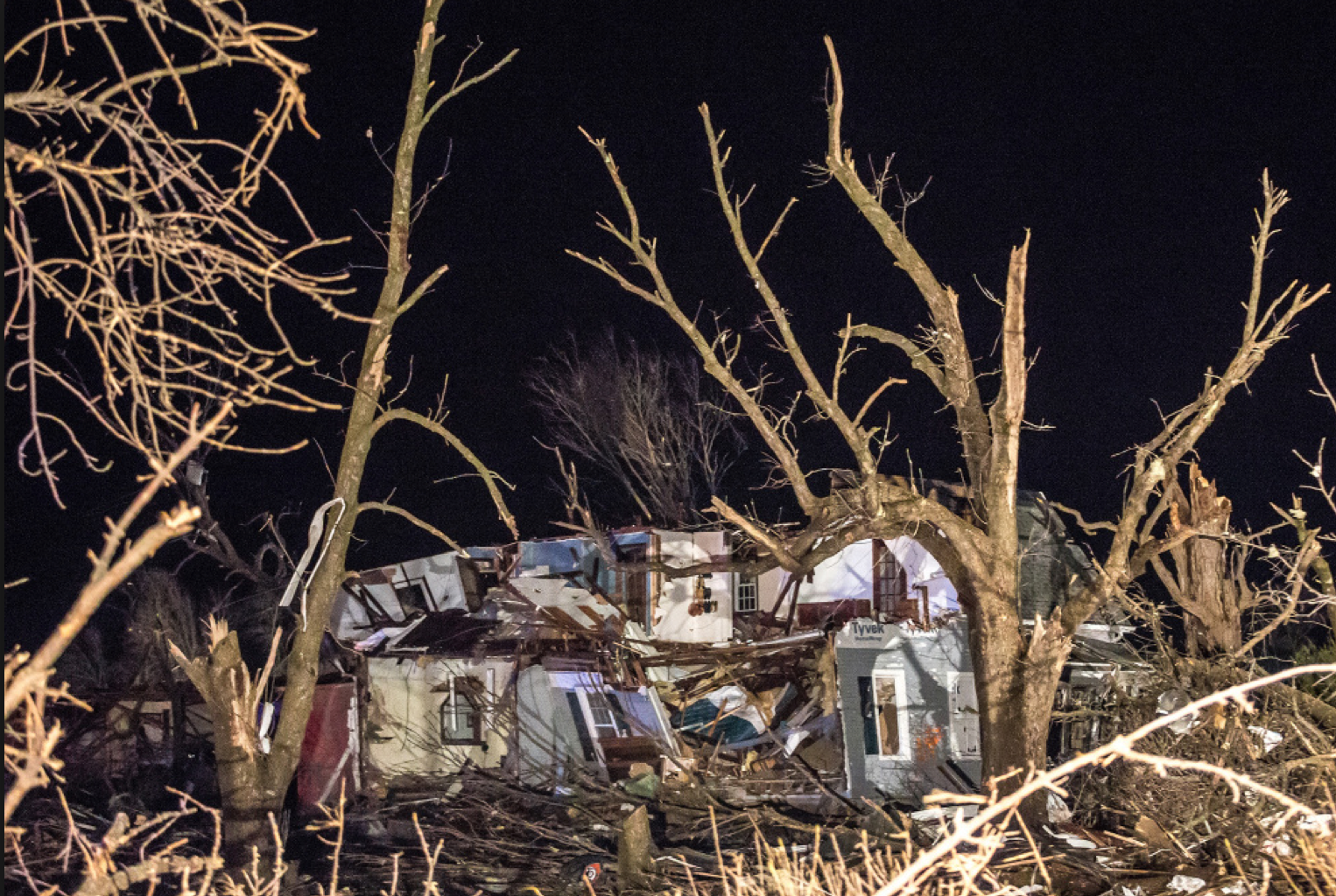 Damage from a tornado